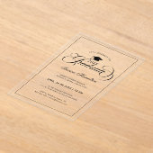 Afscheidsparty Elegante Zwarte Script Typografie Acryl Uitnodigingen (Laagn)