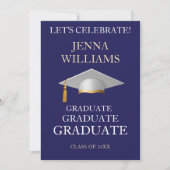 Afscheidsparty goud en wit kaart (Voorkant)