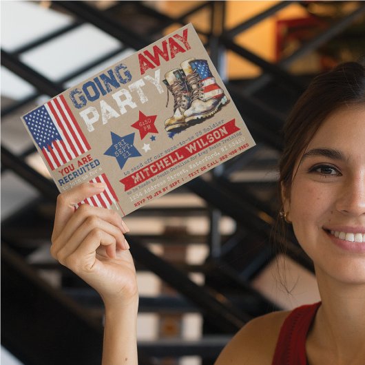 Afscheidsparty I Militaire Afscheidsfeest US Vlag Kaart