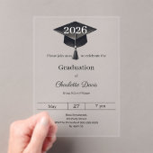 Afscheidsparty klas van 2026 helder luxe acryl uitnodigingen (Insitu (Draagbaar))