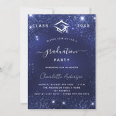 Afscheidsparty marineblauw 2026 kaart (Voorkant)