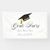 Afscheidsparty met eigen naam en eindexamenjaar spandoek (Horizontaal)