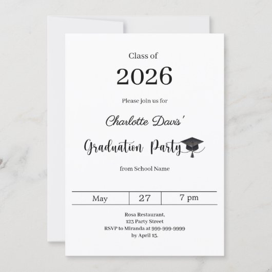 Afscheidsparty moderne klas van 2026 kaart (Voorkant)