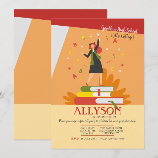 Afscheidsparty voor de Universiteit Kaart (Voorkant / Achterkant)