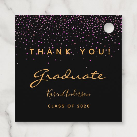 Afscheidsparty zwart paars goud bedankt 2025 bedankjes labels (Achterkant)