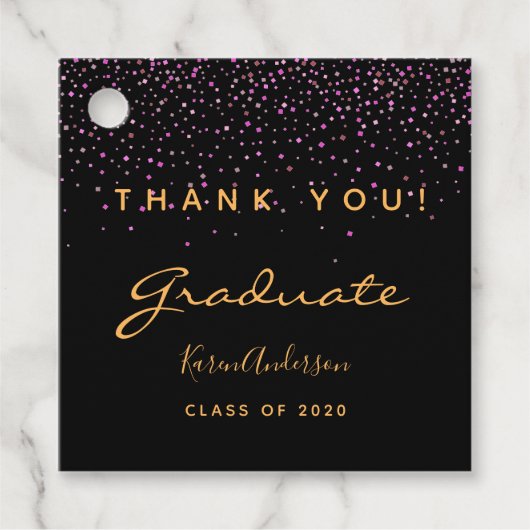 Afscheidsparty zwart paars goud bedankt 2025 bedankjes labels (Voorkant)