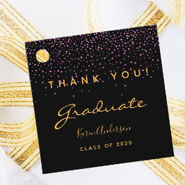 Afscheidsparty zwart paars goud bedankt 2025 bedankjes labels