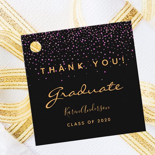 Afscheidsparty zwart paars goud bedankt 2025 bedankjes labels