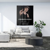 Afscheidsparty zwart wit foto 2025 wandkleed