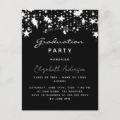 Afscheidsparty zwart wit sterren 2026 uitnodiging briefkaart (Voorkant)