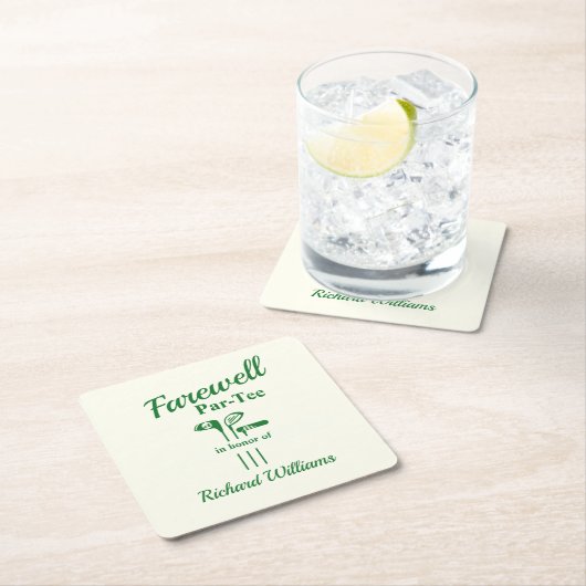 Afscheidspensioen golfclubs Thema Par T-shirt Kartonnen Onderzetters (Insitu)