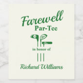 Afscheidspensioen golfclubs Thema Par T-shirt Wijn Etiket (Enkel label)