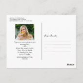 Afscheidsscript Bedankfoto Briefkaart (Achterkant)