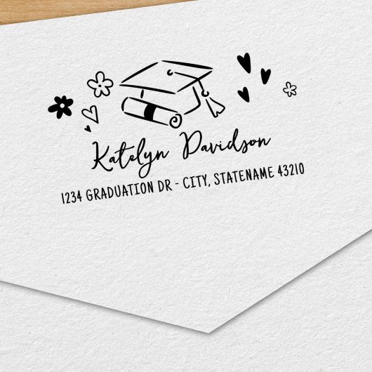 Afscheidstekening Naam Adres Zelfinktende Stempel