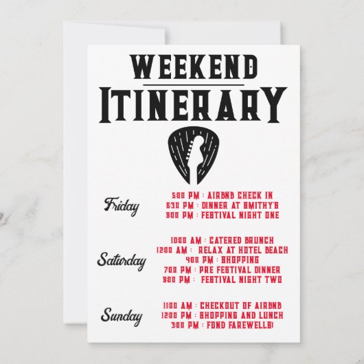 Afscheidstocht, Muziekfestival Bachelorette Weeken Kaart (Achterkant)