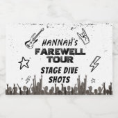 Afscheidstour Punk Rock Bachelorette Likeurfles Etiket (Enkel label)