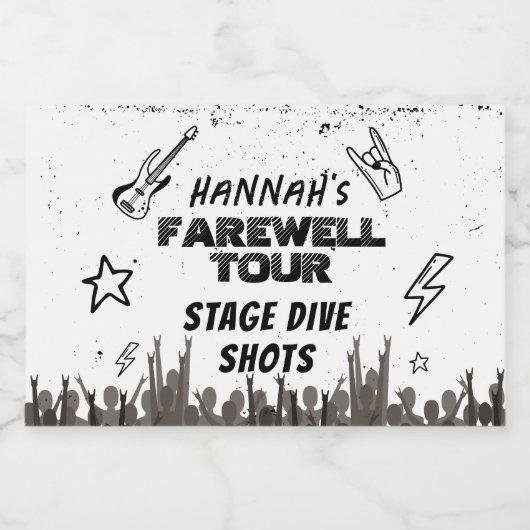 Afscheidstour Punk Rock Bachelorette Likeurfles Etiket (Enkel label)