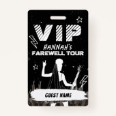 Afscheidstour Punk Rock Bachelorette VIP-pas Badge (Voorkant)