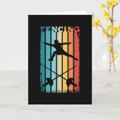 afschermingscadeau voor Fencer Saber Rapier Retro Kaart (Gele Bloem)