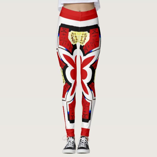 Afscheurt de Japanse stijl van Vormen, Leggings (Voorkant)