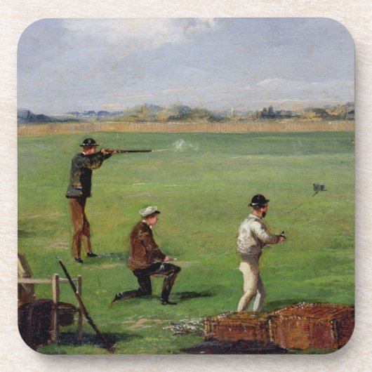 Afschieten (olie op papier) bier onderzetter (Voorkant)