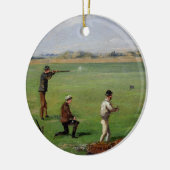 Afschieten (olie op papier) keramisch ornament (Links)