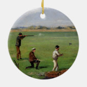 Afschieten (olie op papier) keramisch ornament (Achterkant)