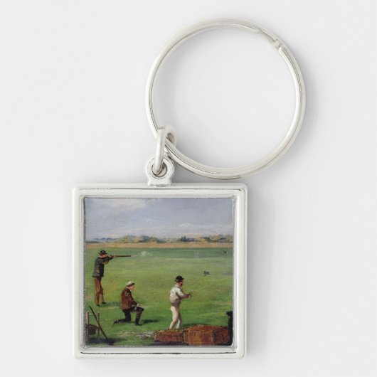 Afschieten (olie op papier) sleutelhanger (Voorkant)