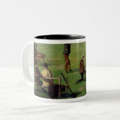 Afschieten (olie op papier) tweekleurige koffiemok (Voorkant links)