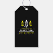 Afschieten! Space Shuttles, geboortedag Cadeaulabel (Voorkant)