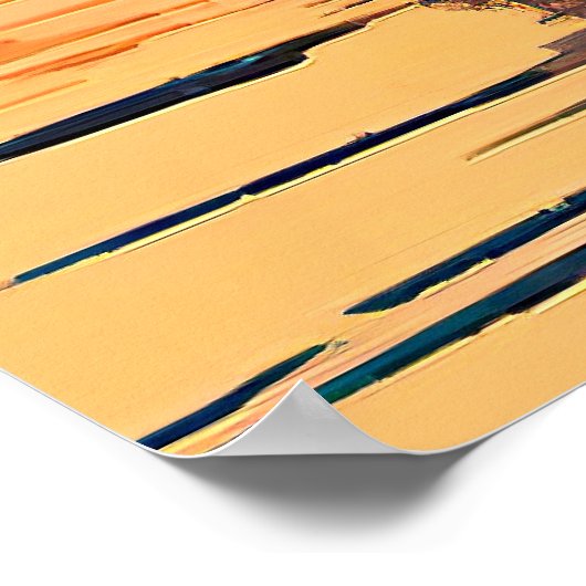 Afschilderen in de zonsondergang poster (Hoek)