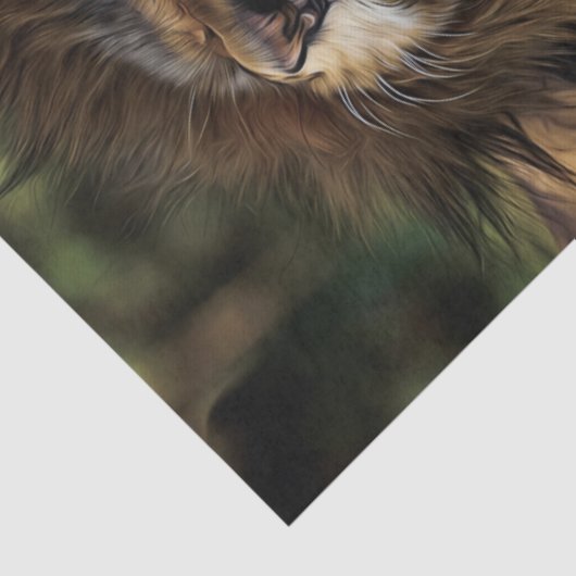 Afschilderen van olie van Afrikaanse mannetjesbran Tissuepapier (Detail)