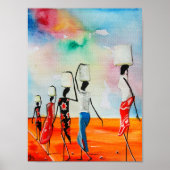 Afschilderpremium voor Afrikaanse Waterverf Canvas Poster (Voorkant)