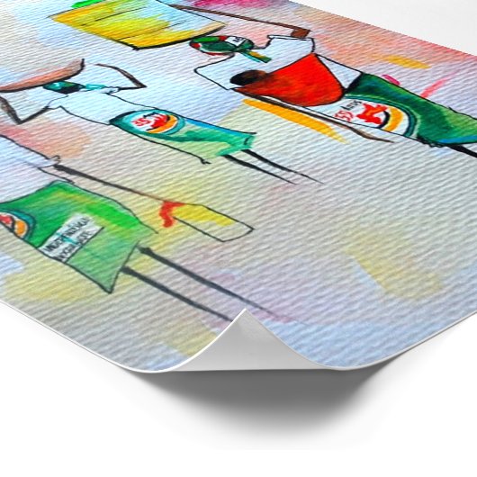 Afschilderpremium voor Afrikaanse Waterverf Canvas Poster (Hoek)