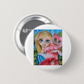 AFSCHRIJVING IN WONDERLAND RONDE BUTTON 5,7 CM (Voorkant /achterkant)