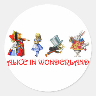 AFSCHRIJVING IN WONDERLAND RONDE STICKER