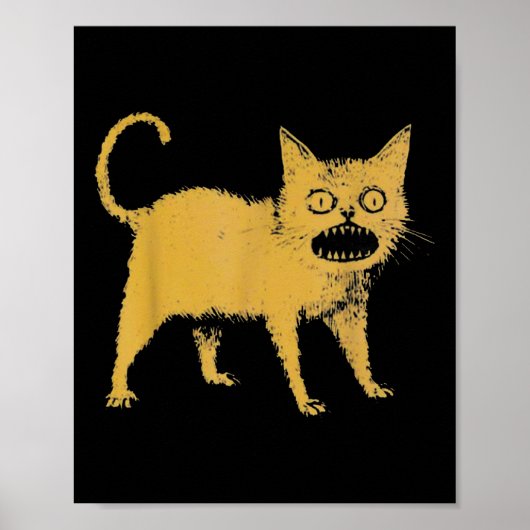Afschuwelijke Japanse kat grappig Poster (Voorkant)
