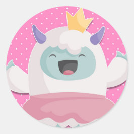 Afschuwelijke Sneeuwprinses Yeti om meisjes te vie Ronde Sticker