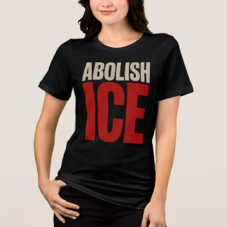 Afshaffer ICE Minimalistische Protest Typografie O Tri-Blend Shirt
