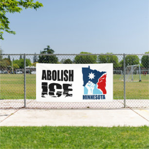 Afshafferen van ICE Spandoek