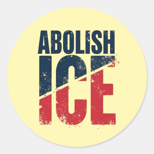 Afshaffing ICE Vintage Protest Ronde Sticker (Voorkant)