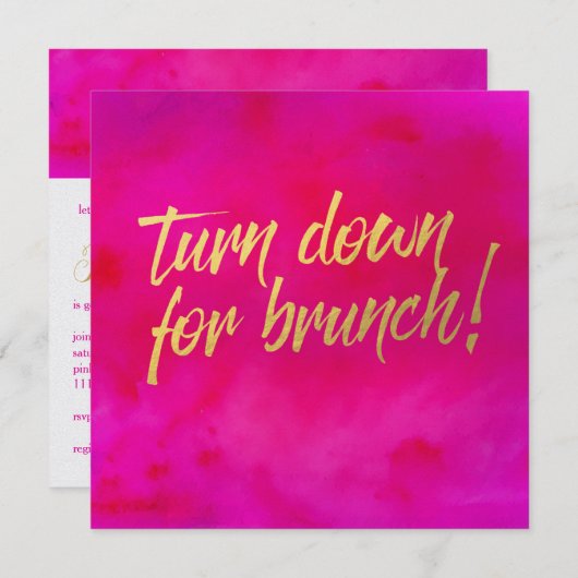 Afslaan voor Brunch Invitation Pearl Shimmer Kaart (Voorkant / Achterkant)