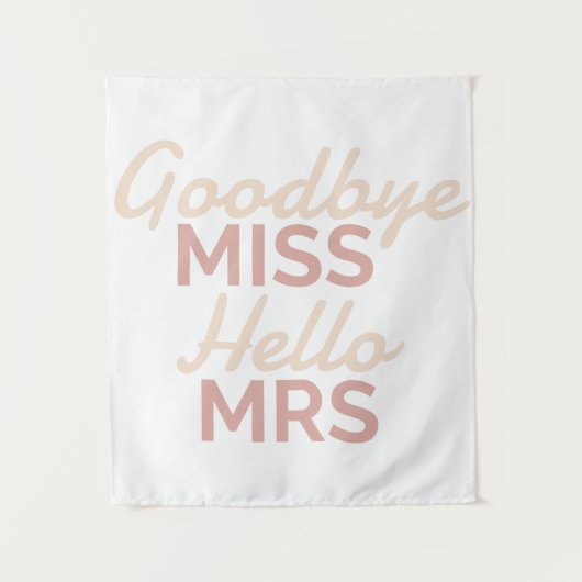 Afslankfeest Afscheid Miss Hallo Mrs Bruid Wandkleed (Voorkant)