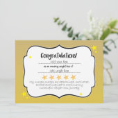 Afslankgroep Club Gold Star Award Certificaat Kaart (Staand voorkant)