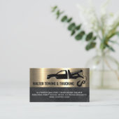 Afslepaan en Haak | Metalen Goud Marmer Visitekaartje (Staand voorkant)