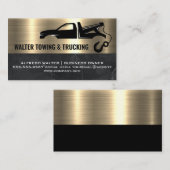 Afslepaan en Haak | Metalen Goud Marmer Visitekaartje (Voorkant / Achterkant)
