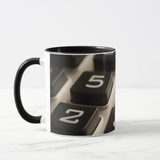 "Afsluiten calculator" Mok (Links)