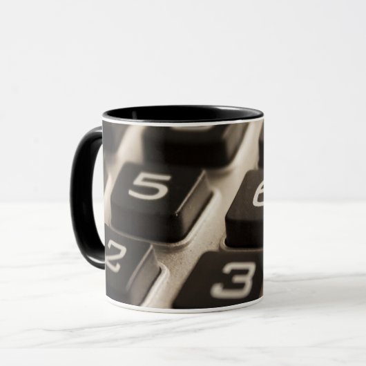 "Afsluiten calculator" Mok (Voorkant links)