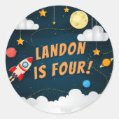 Afsluiten | Gepersonaliseerde kinderen van zaterda Ronde Sticker (Voorkant)