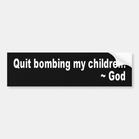 Afsluiten van bombardementen bumpersticker (Voorkant)